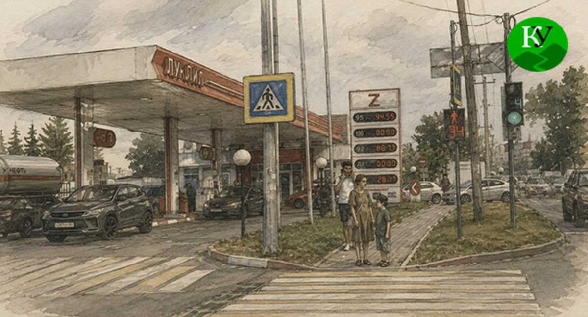 Gas stations. Illustration created by "Caucasian Knot" using AI in the Copilot program.