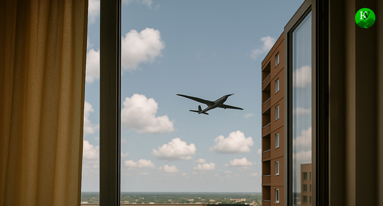 UAV in the sky. Illustration created by "Caucasian Knot" using AI in the Copilot program.