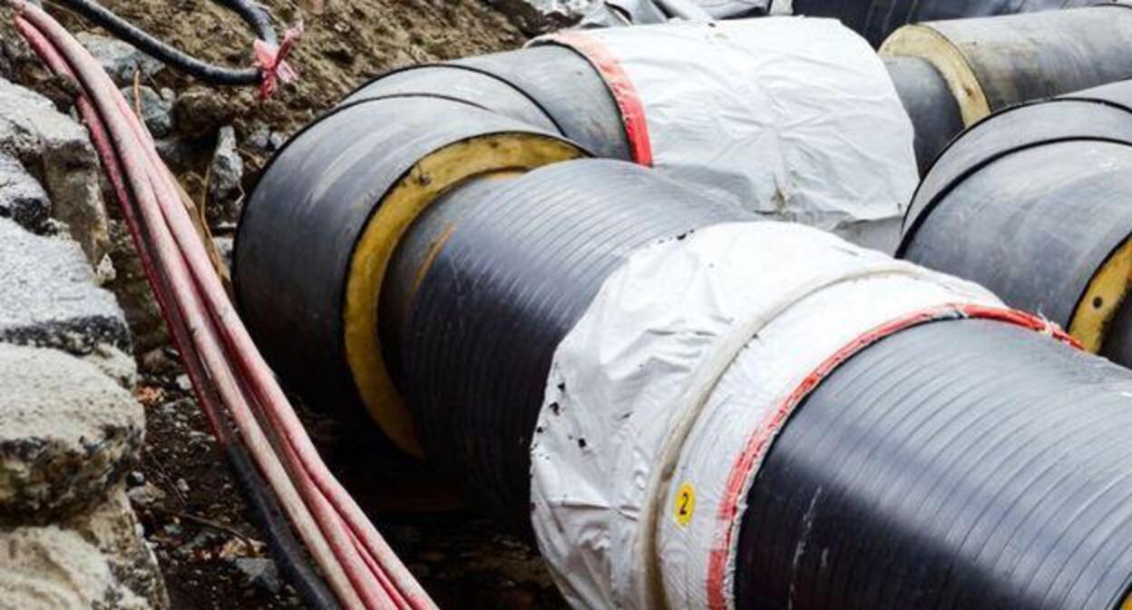 Heat pipeline. Photo by the press service of the administration of Krasnodar.