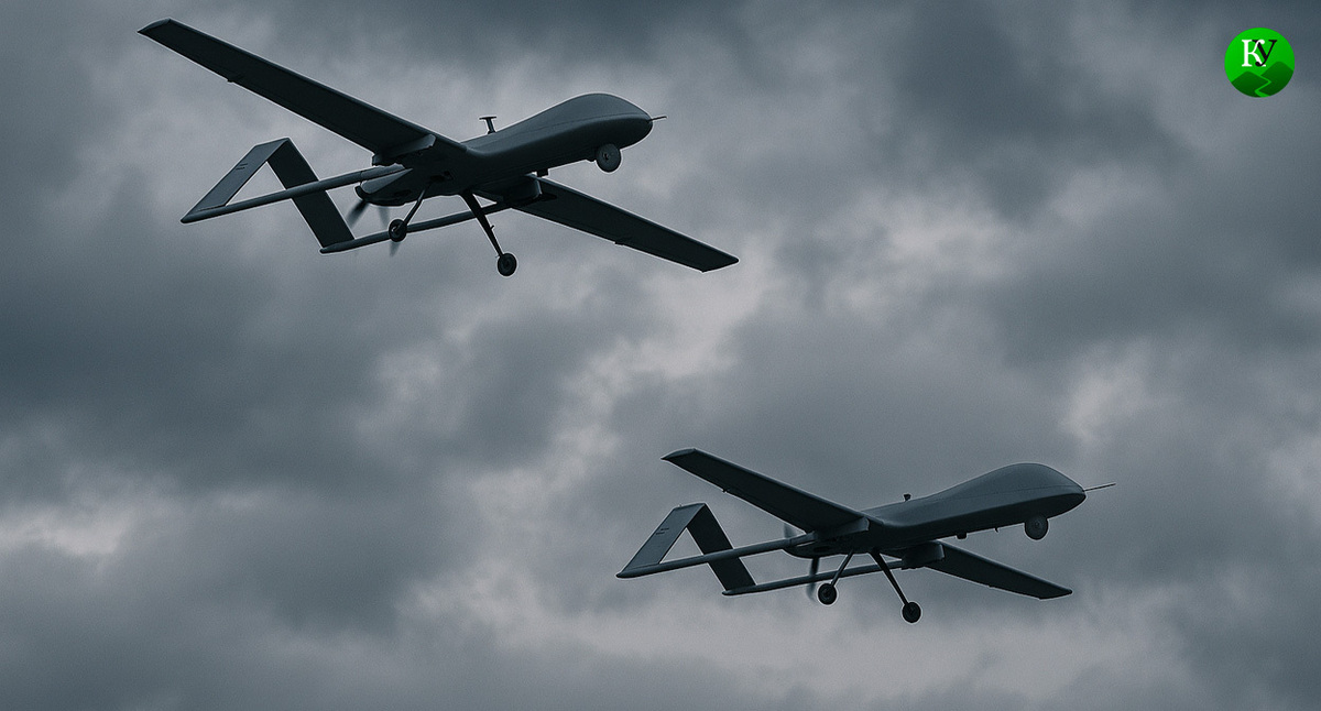 Drones in the sky. Illustration created by "Caucasian Knot" using AI in the Copilot program. Drones in the sky. Illustration created by "Caucasian Knot" using AI in the Copilot program.