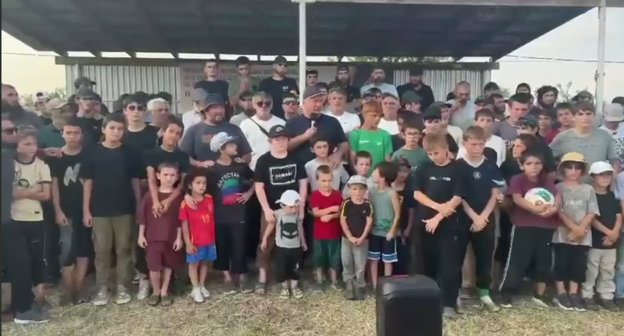 Frame from the video appeal of the residents of the village of Pervomayskoye. Photo: Voice of Dagestan / Telegram channel