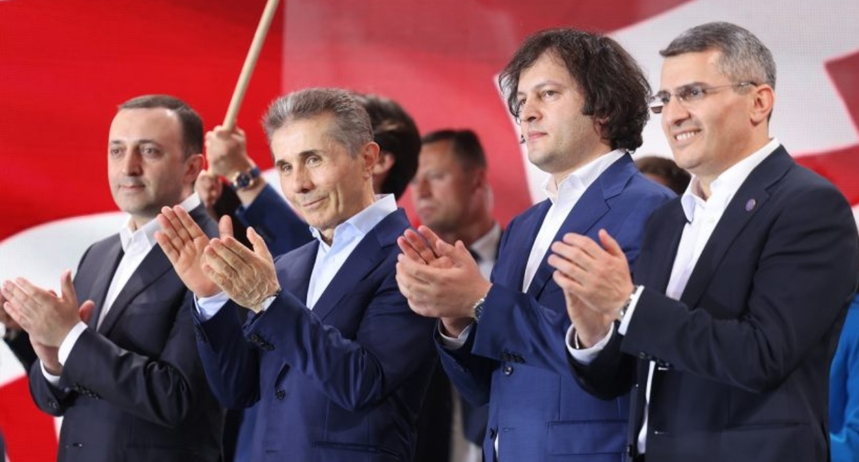 Leaders of "Georgian Dream": Garibashvili, Ivanishvili, Kobakhidze, and Mdinaradze. Photo: Netgazeti / https://netgazeti.ge/news/753109/