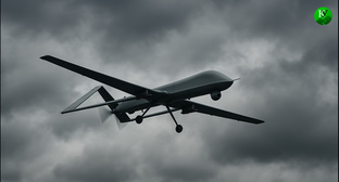 Drone in the sky. Illustration created by "Caucasian Knot" using AI in the Copilot program.