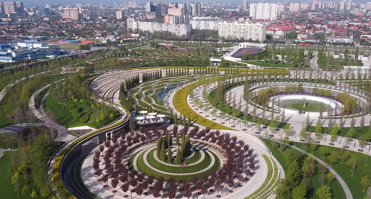Krasnodar. Frame from the video https://www.youtube.com/watch?v=pb0Y1p0VYX8&t=378s