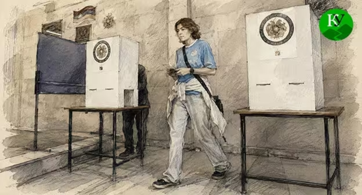 Polling station in Armenia. Illustration created by "Caucasian Knot" using AI in the Copilot program. Polling station in Armenia. Illustration created by "Caucasian Knot" using AI in the Copilot program.