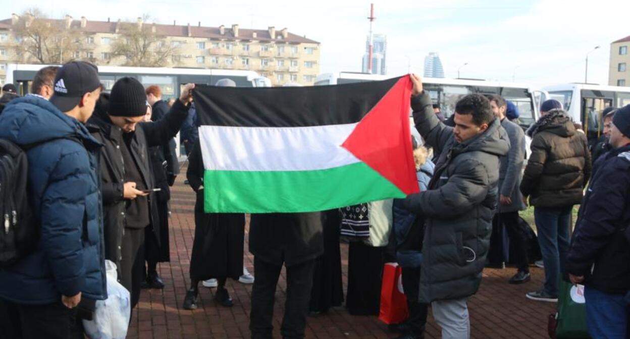 Refugees from Palestine. Photo: Grozny-Inform https://www.grozny-inform.ru/news/society/157546/