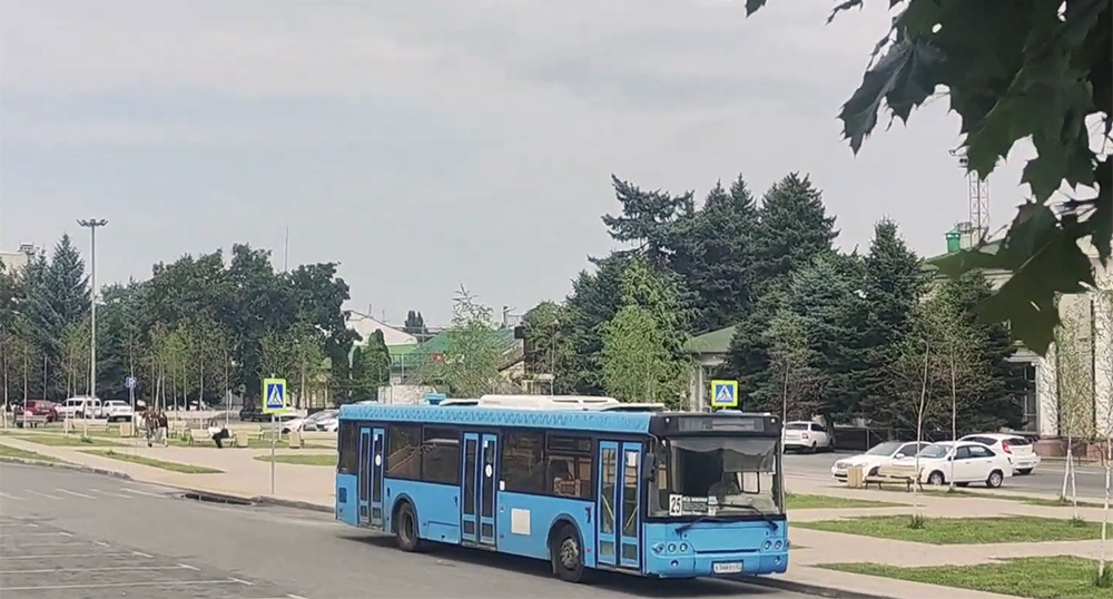 Bus in Nalchik. Frame from the video https://www.youtube.com/watch?v=VAX5mgAhH8w