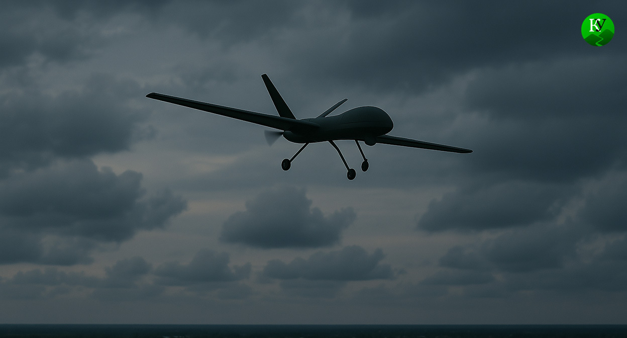 UAVs in the sky. Illustration created by "Caucasian Knot" using AI in the Copilot program.
